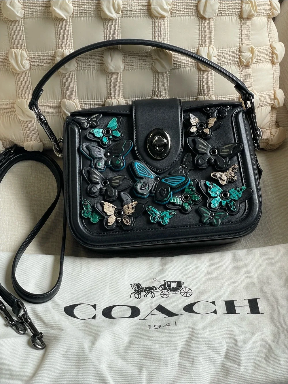 Coach 1941 Limited Edition Page Satchel/Crossbody with Butterfly Appliqués